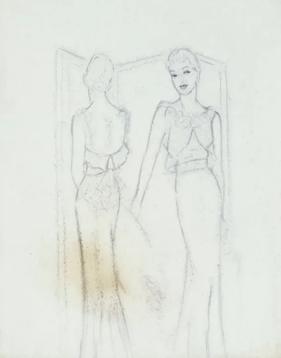 Framed Print : Fashion illustration by David Wright, 1930s Framed Print : Fashion illustration by David Wright, 1930s