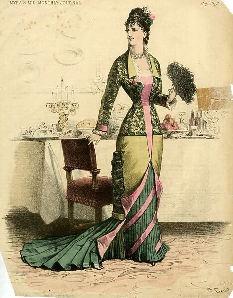 Fashion illustration, woman in an elegant dress