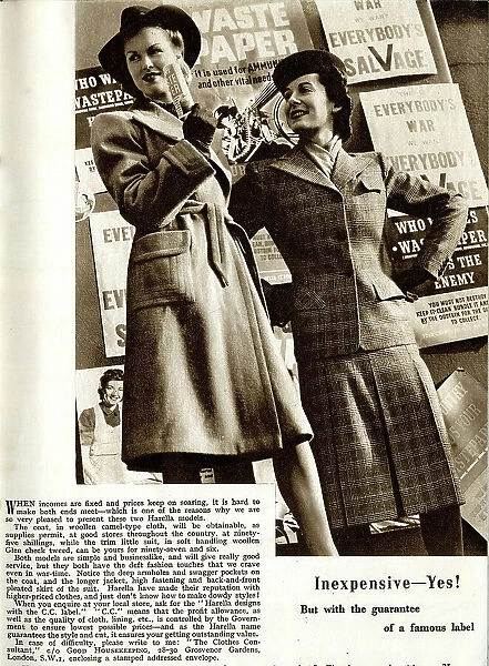 Fashion item, inexpensive women's fashions, WW2