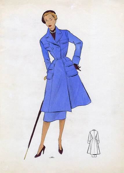 Fashion Plate - 1950s - French - Womens Costume