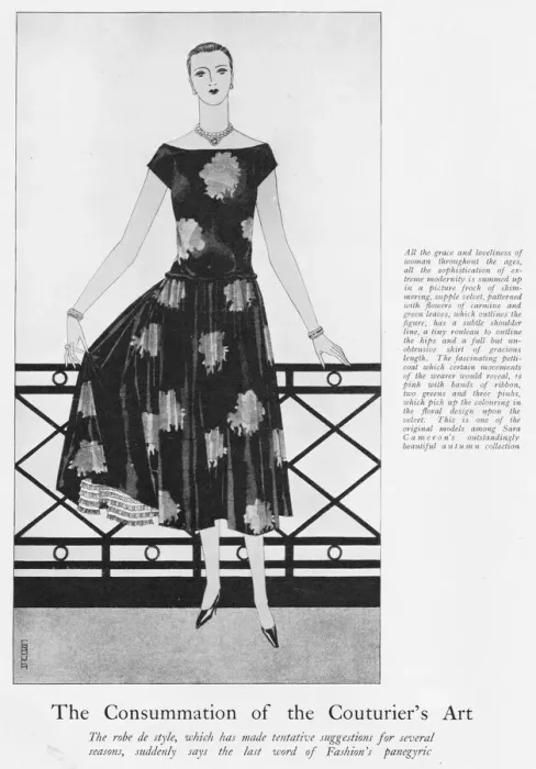 Framed Print : A fashion sketch of a robe de style picture frock Framed Print : A fashion sketch of a robe de style picture frock