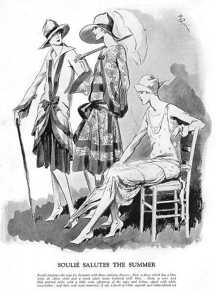 Fashion sketches by Soulie preparing the way for summer, 192