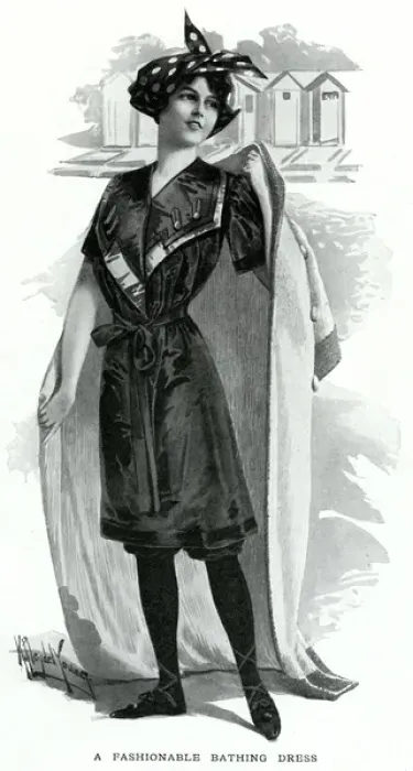 Framed Print : Fashionable bathing dress 1912 Framed Print : Fashionable bathing dress 1912