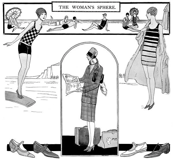 Fashionable bathing suits of the 1920s