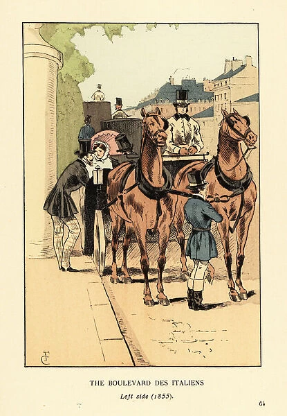 Fashionable carriages on the Boulevard des Italiens, 1855