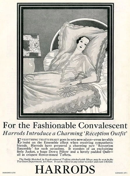 For the Fashionable Convalescent - Harrods advertisement