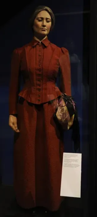 Framed Print : Fashionable costume with jacket. Made in 1896 for Lovisa Ter Framed Print : Fashionable costume with jacket. Made in 1896 for Lovisa Ter