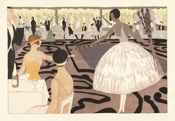 Framed Print : Fashionable dance party in Paul Poiret's garden, l'Oasis, Paris Framed Print : Fashionable dance party in Paul Poiret's garden, l'Oasis, Paris