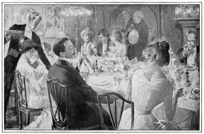 Framed Print : Fashionable Dinner Party Framed Print : Fashionable Dinner Party
