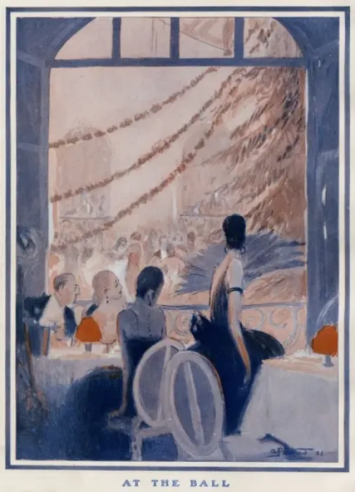 Framed Print : Fashionable folk at a ball Framed Print : Fashionable folk at a ball