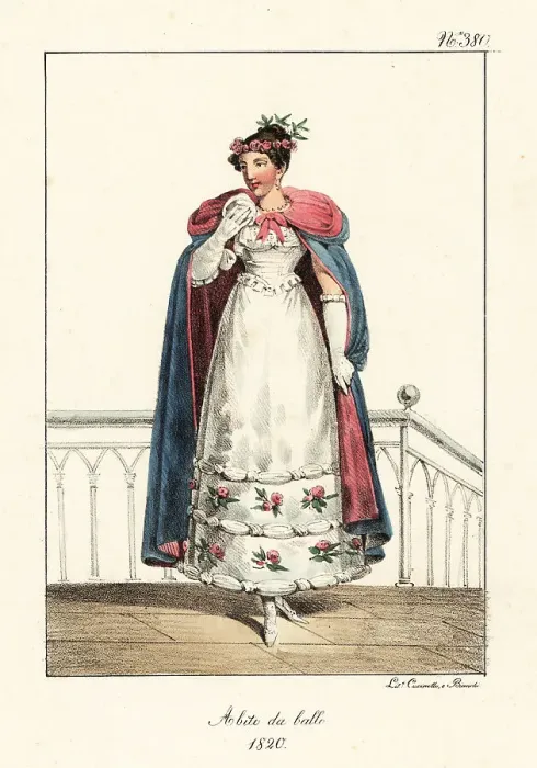 Framed Print : Fashionable French woman in ball gown, 1820 Framed Print : Fashionable French woman in ball gown, 1820