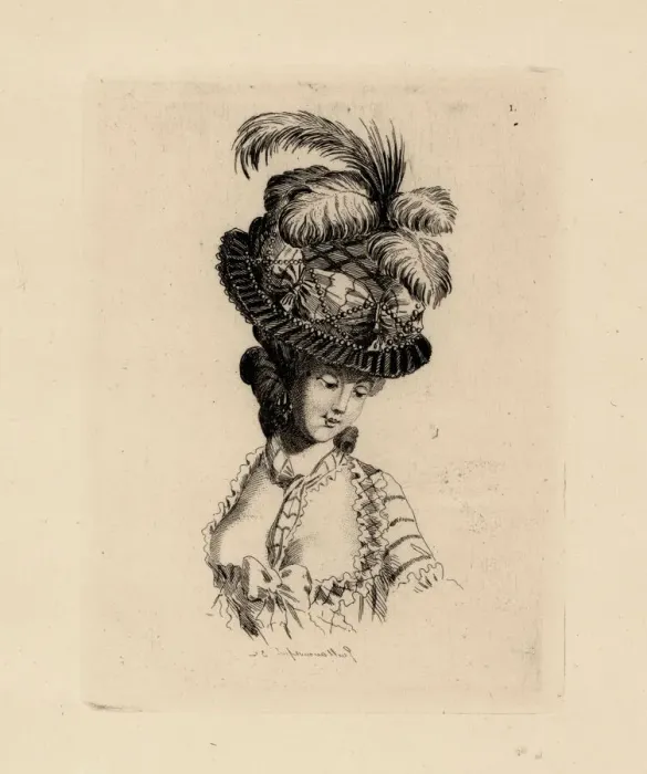Framed Print : Fashionable hat from the era of Marie Antoinette Framed Print : Fashionable hat from the era of Marie Antoinette