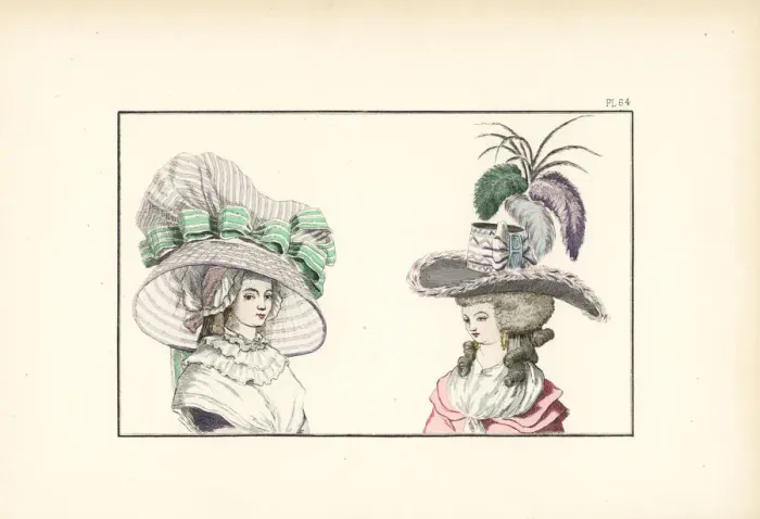 Framed Print : Fashionable hats of 1788 Framed Print : Fashionable hats of 1788