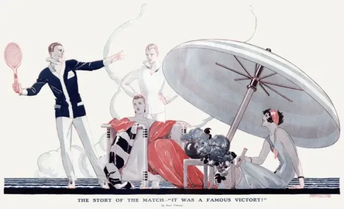 Framed Print : Fashionable Holiday makers back from tennis