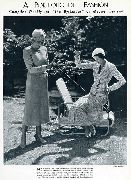 Fashionable ladies playing with yoyos, 1932