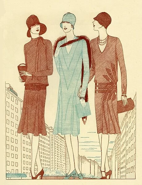 Fashionable ladies in town