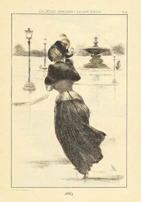 Framed Print : Fashionable lady at the Fontaine de la Concorde, Paris, 1884 Framed Print : Fashionable lady at the Fontaine de la Concorde, Paris, 1884