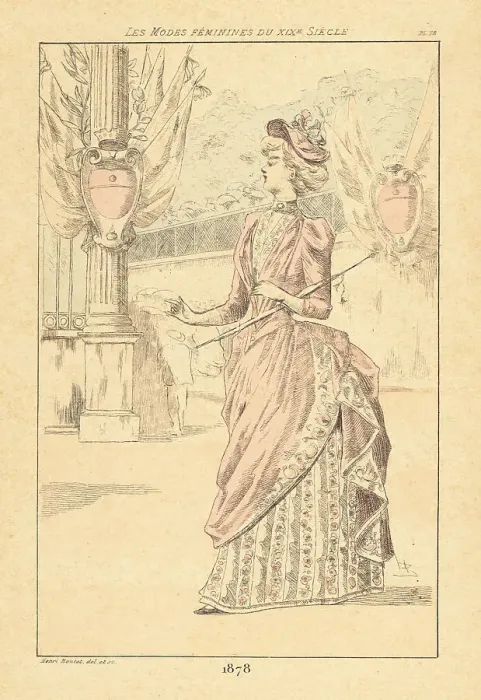 Framed Print : Fashionable lady at the Third Paris World's Fair, 1878 Framed Print : Fashionable lady at the Third Paris World's Fair, 1878
