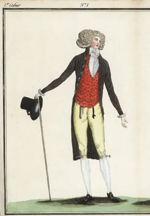 Framed Print : Fashionable man in black coat a la Revolution, 1790 Framed Print : Fashionable man in black coat a la Revolution, 1790