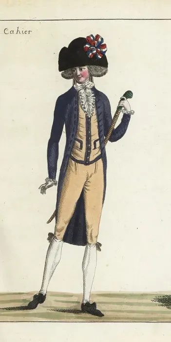 Framed Print : Fashionable man with cane sword, 1790 Framed Print : Fashionable man with cane sword, 1790