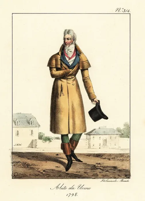 Framed Print : Fashionable man or Incroyable, Directoire era, 1798 Framed Print : Fashionable man or Incroyable, Directoire era, 1798