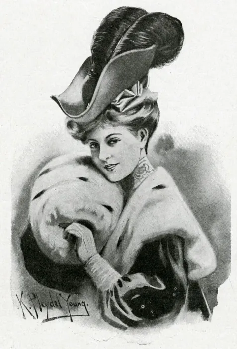 Framed Print : Fashionable tricorne hat 1905