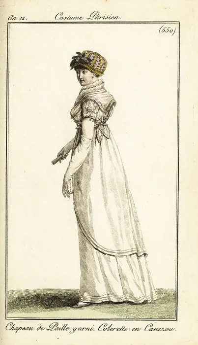 Framed Print : Fashionable woman in a canezou collar, Paris, 1804 Framed Print : Fashionable woman in a canezou collar, Paris, 1804