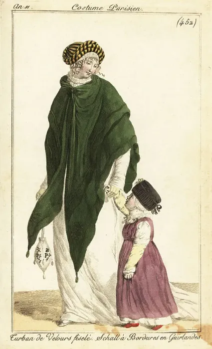 Framed Print : Fashionable woman and child, Paris, 1803 Framed Print : Fashionable woman and child, Paris, 1803