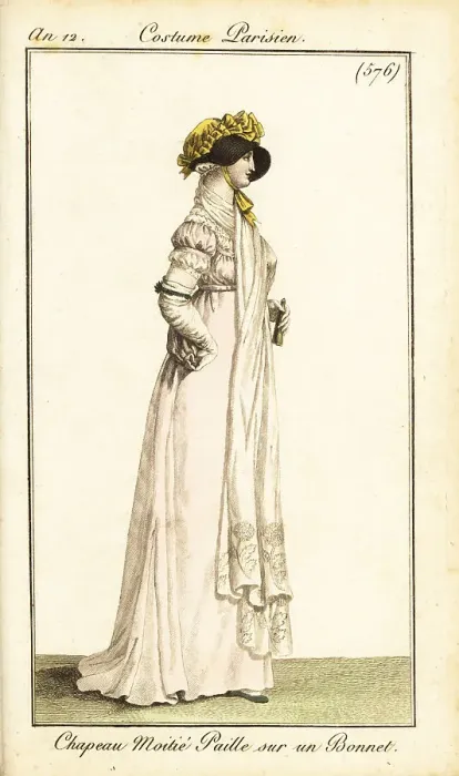 Framed Print : Fashionable woman in cloth bonnet with straw-hat peak Framed Print : Fashionable woman in cloth bonnet with straw-hat peak