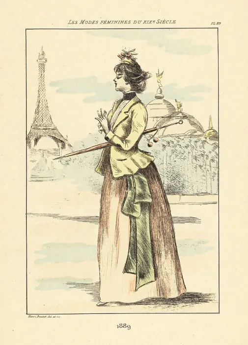 Framed Print : Fashionable woman at the Exposition Universelle, Paris, 1889 Framed Print : Fashionable woman at the Exposition Universelle, Paris, 1889