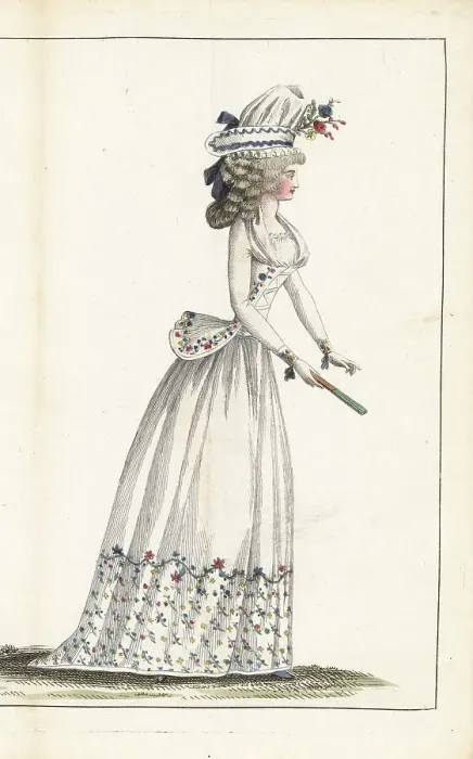 Framed Print : Fashionable woman with fan manufactured by Arthur, 1790 Framed Print : Fashionable woman with fan manufactured by Arthur, 1790