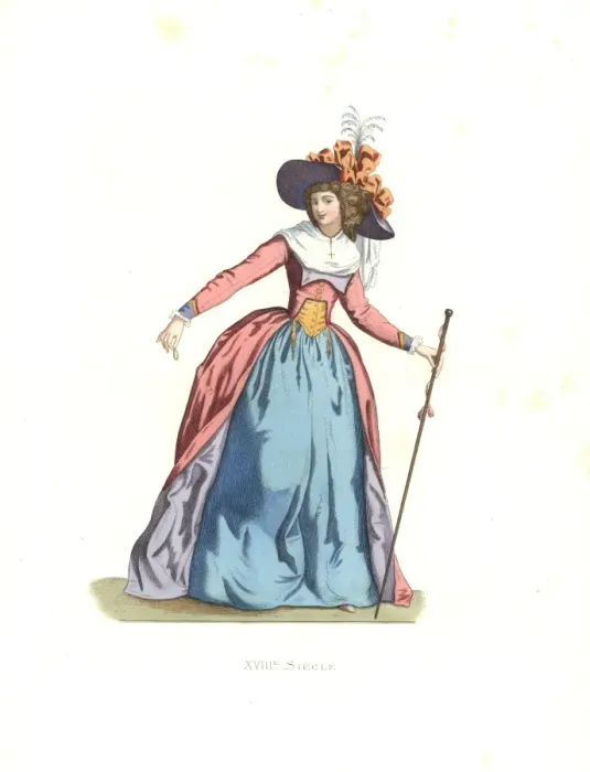 Framed Print : Fashionable woman of France, 18th century Framed Print : Fashionable woman of France, 18th century