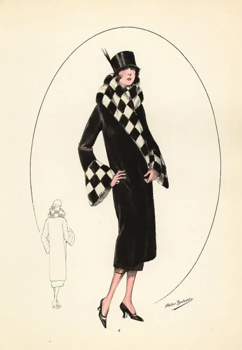 Framed Print : Fashionable woman in top hat and otter-skin coat, 1926 Framed Print : Fashionable woman in top hat and otter-skin coat, 1926