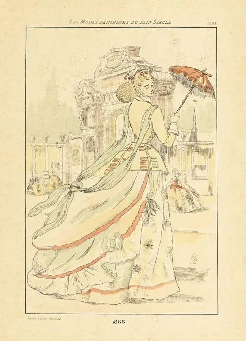 Framed Print : Fashionable woman in the Jardin Mabile, Paris, 1868 Framed Print : Fashionable woman in the Jardin Mabile, Paris, 1868