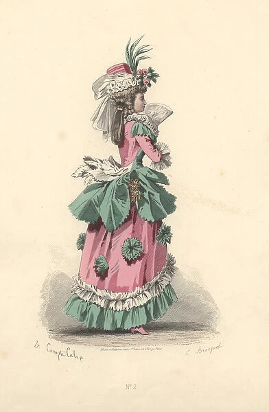 Fashionable woman in petite maitresse style