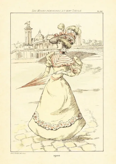 Framed Print : Fashionable woman in front of the Pont Alexandre III, Paris, 190 Framed Print : Fashionable woman in front of the Pont Alexandre III, Paris, 190