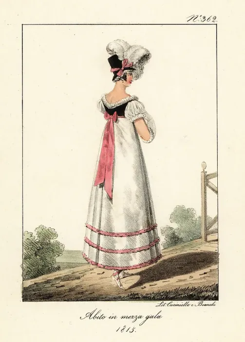 Framed Print : Fashionable woman in semi-formal outfit, 1815 Framed Print : Fashionable woman in semi-formal outfit, 1815