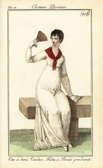 Framed Print : Fashionable woman in short haircut a la Victime, Paris, 1803 Framed Print : Fashionable woman in short haircut a la Victime, Paris, 1803