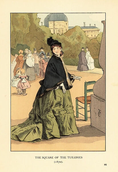 Fashionable woman in the Square of the Tuileries, 1870