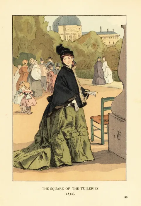 Framed Print : Fashionable woman in the Square of the Tuileries, 1870 Framed Print : Fashionable woman in the Square of the Tuileries, 1870