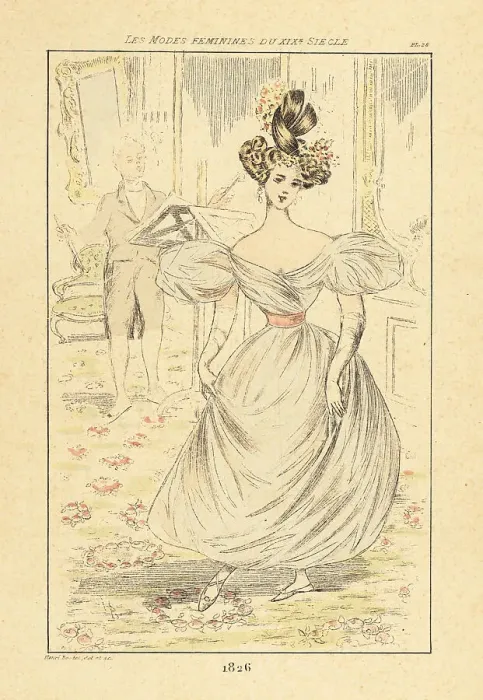 Framed Print : Fashionable woman taking dancing lessons, Paris, 1826 Framed Print : Fashionable woman taking dancing lessons, Paris, 1826