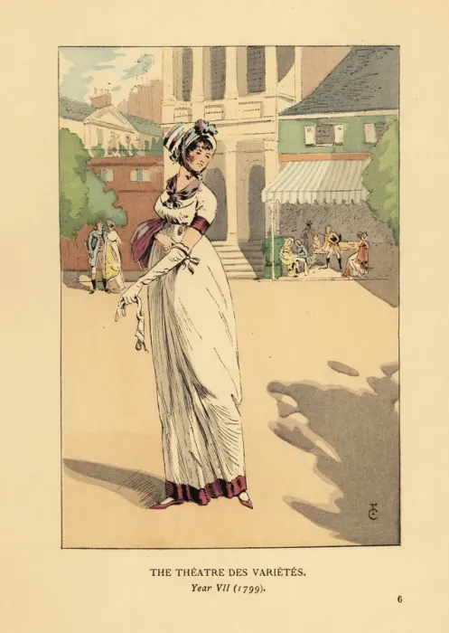Framed Print : Fashionable woman in front of the Theatre des Varietes Framed Print : Fashionable woman in front of the Theatre des Varietes