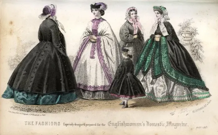 Framed Print : Fashionable women from 1861 Framed Print : Fashionable women from 1861