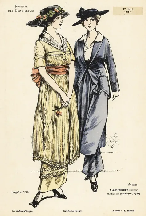 Framed Print : Two fashionable women in ankle-length dresses, WWI Framed Print : Two fashionable women in ankle-length dresses, WWI