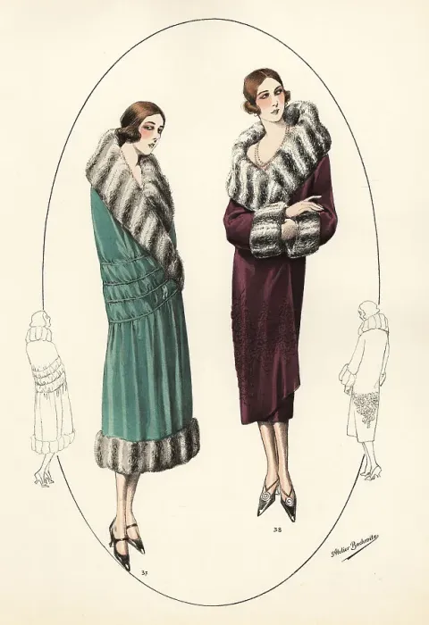Framed Print : Fashionable women in bob haircuts and fur coats, 1926 Framed Print : Fashionable women in bob haircuts and fur coats, 1926