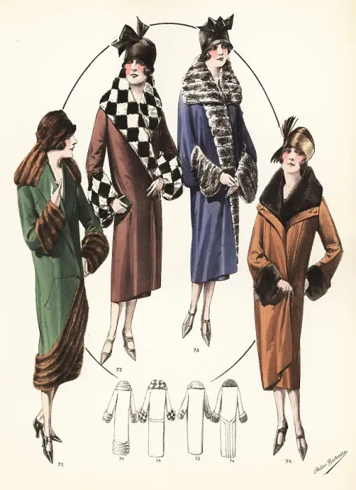 Framed Print : Fashionable women in cloche hats and fur coats, 1926 Framed Print : Fashionable women in cloche hats and fur coats, 1926