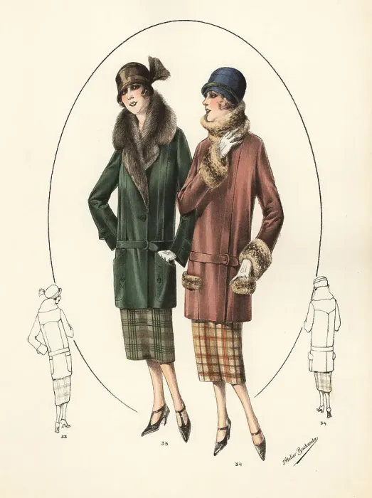 Framed Print : Fashionable women in cloche hats and sports suits, 1926 Framed Print : Fashionable women in cloche hats and sports suits, 1926