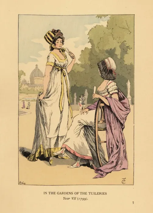 Framed Print : Fashionable women in the gardens of the Tuileries, 1799 Framed Print : Fashionable women in the gardens of the Tuileries, 1799