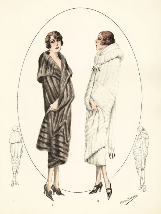 Framed Print : Fashionable women in short bobs and fur coats, 1926 Framed Print : Fashionable women in short bobs and fur coats, 1926