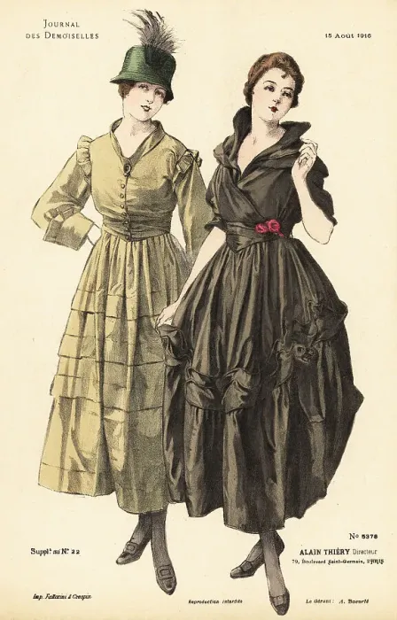 Framed Print : Two fashionable women on a summer stroll, WWI Framed Print : Two fashionable women on a summer stroll, WWI